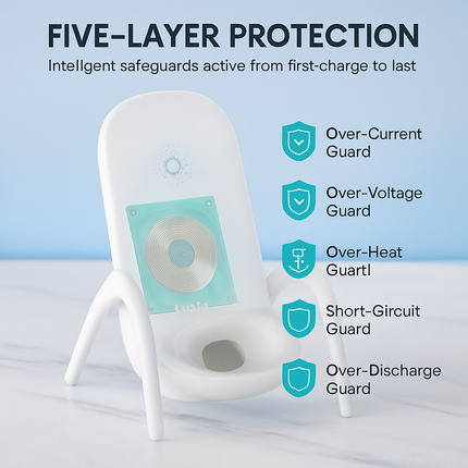 Portable Mini Chair Wireless Charger with Phone Holder