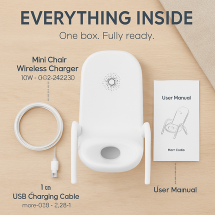 Portable Mini Chair Wireless Charger with Phone Holder