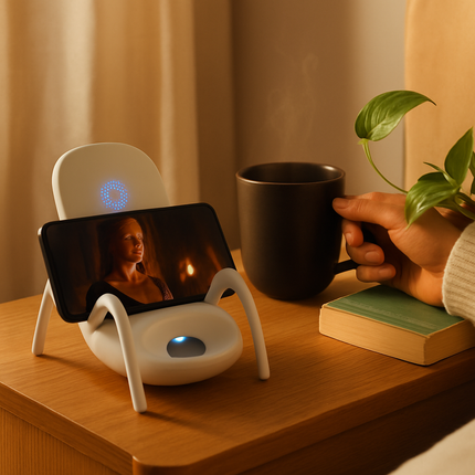 Portable Mini Chair Wireless Charger with Phone Holder