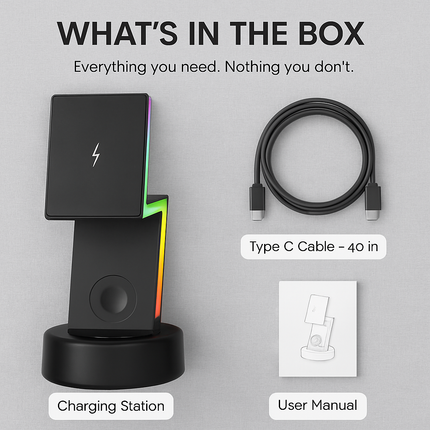 3-in-1 MagSafe Wireless Charger with RGB Lighting