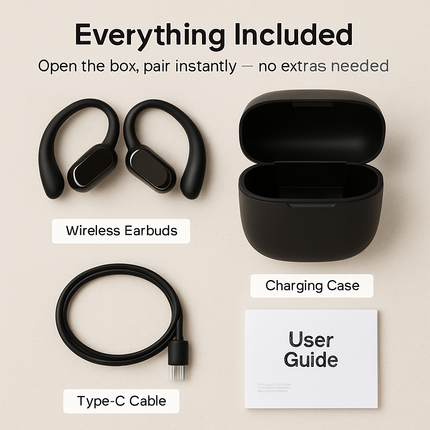 Open Ear Wireless Earbuds with Charging Case