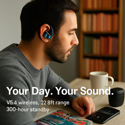 Open Ear Wireless Earbuds with Charging Case