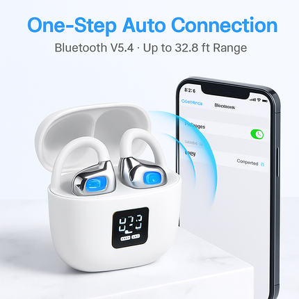 Open Ear Wireless Earbuds with Charging Case