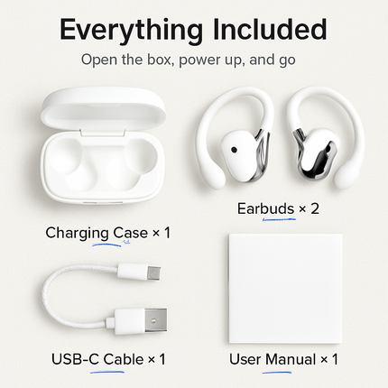 Open Ear Wireless Earbuds with Charging Case
