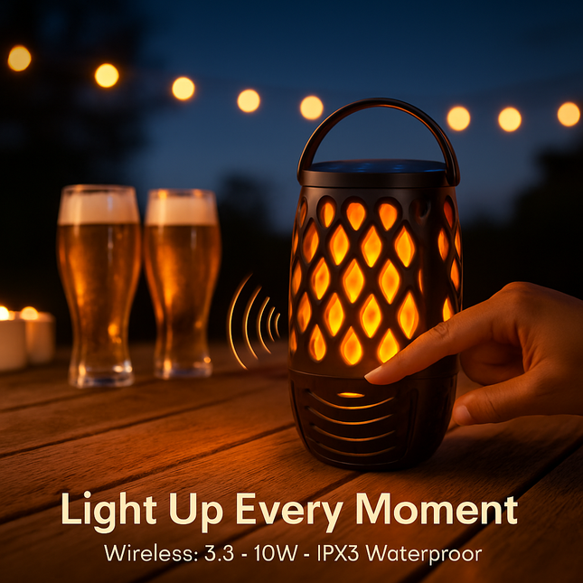 4-in-1 Flame LED Outdoor Speaker with Hook Stake