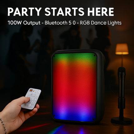 Portable Wireless Party Speaker with RGB Lights
