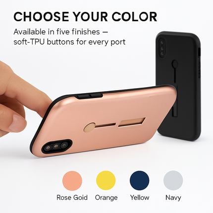 Finger Strap Phone Case with Kickstand for Secure Grip