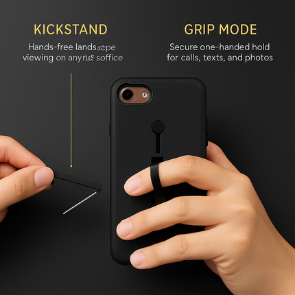 Finger Strap Phone Case with Kickstand for Secure Grip