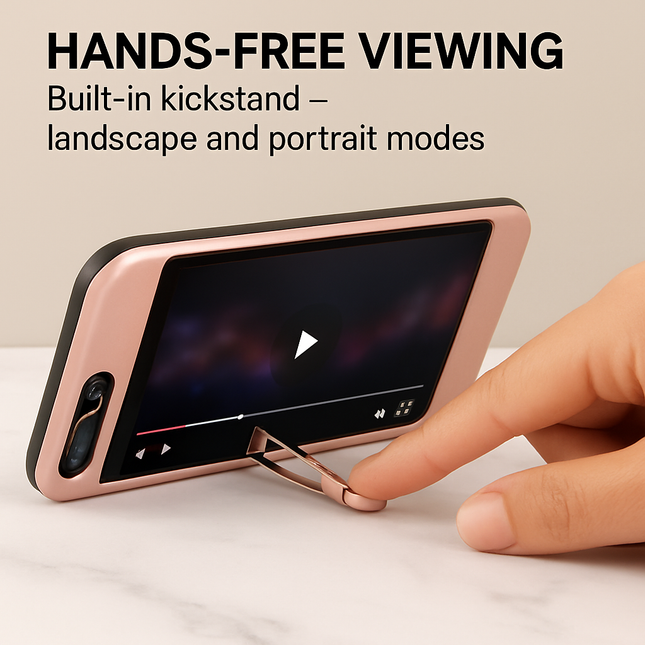 Slim Snap-on iPhone Case with Stand for Hands-Free Viewing
