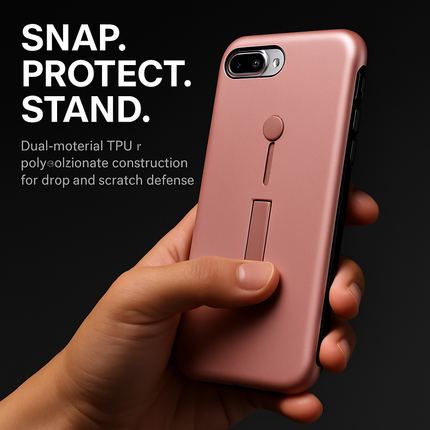 Slim Snap-on iPhone Case with Stand for Hands-Free Viewing
