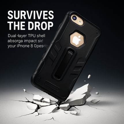 iPhone 8 Case with Kickstand - Green/Black