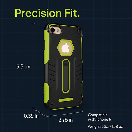 iPhone 8 Case with Kickstand - Green/Black