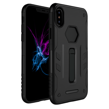 Rugged Phone Case for iPhone X with Kickstand