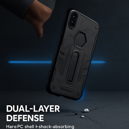 Rugged Phone Case for iPhone X with Kickstand