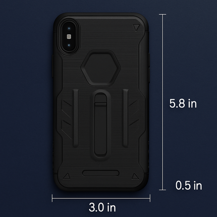 Rugged Phone Case for iPhone X with Kickstand