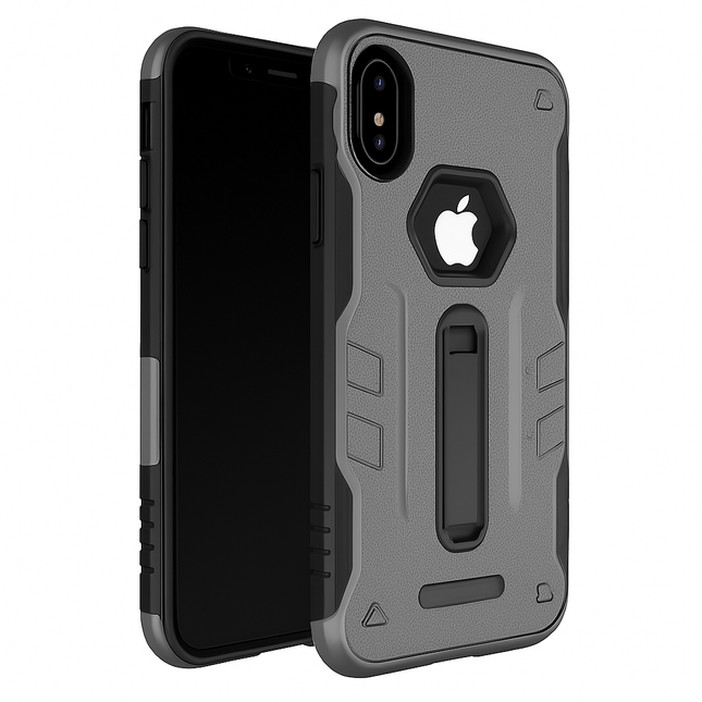 Rugged Phone Case for iPhone X with Kickstand