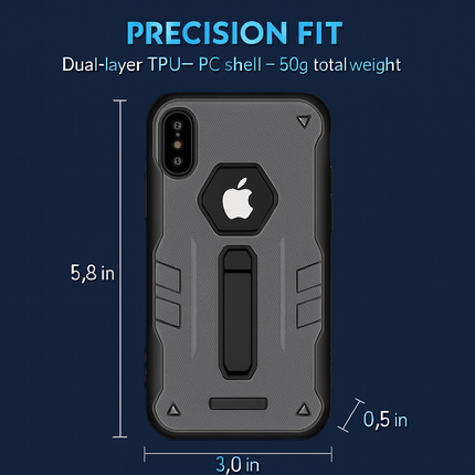 Rugged Phone Case for iPhone X with Kickstand