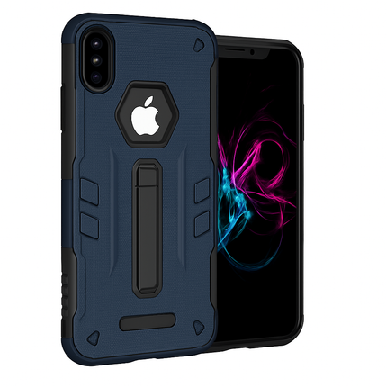 Rugged Phone Case for iPhone X with Kickstand