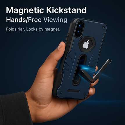 Rugged Phone Case for iPhone X with Kickstand