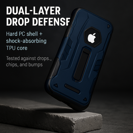 Rugged Phone Case for iPhone X with Kickstand