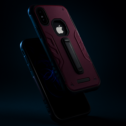 Rugged Phone Case for iPhone X with Kickstand