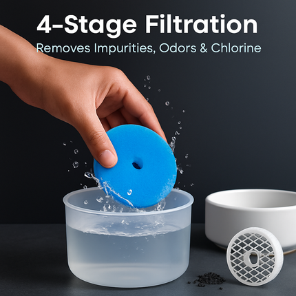 4-Pack Filter Set for Pet Water Fountain