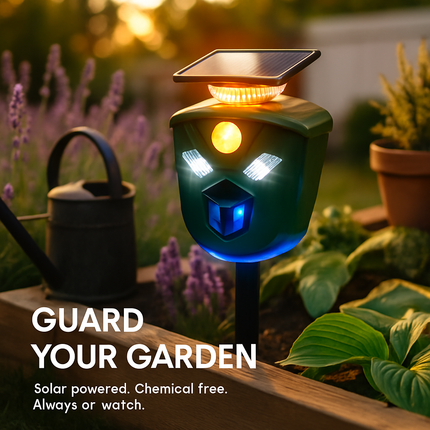 Ultrasonic Solar Animal Repeller with Motion Sensor Lights