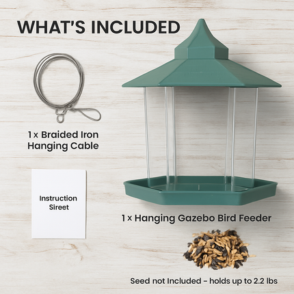 Hanging Gazebo Wild Bird Feeder in Garden, Patio, Yard