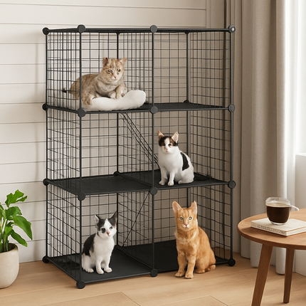 Cat Playpen Cage - Multi-Tier Indoor Cat House