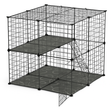 2-Tier Cat Cage Playpen with Ladder for Small Pets