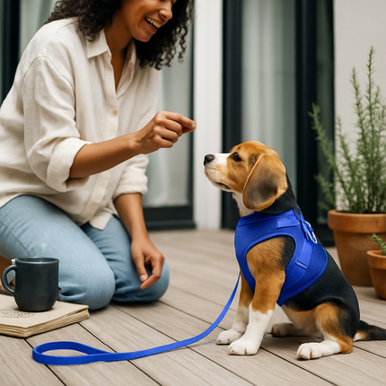 Pet Mesh Harness and Leash Set with Reflective Chest Strap