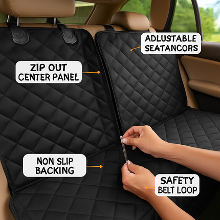 Dog Car Seat Cover for Cars with Back Seat Belt