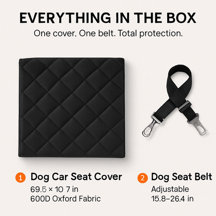 Dog Car Seat Cover for Cars with Back Seat Belt