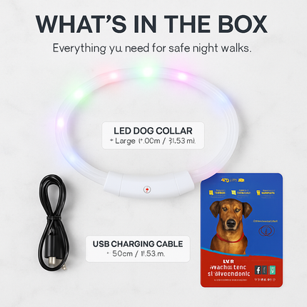 USB Rechargeable LED Dog Collar – Multi-Color Lighting