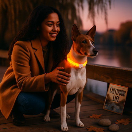USB Rechargeable LED Dog Collar – Multi-Color Lighting