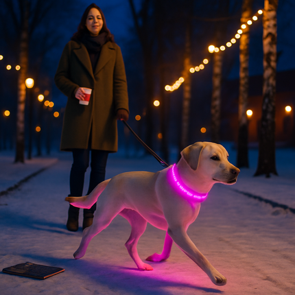 LED Dog Collar: Safety Light for Night Walks