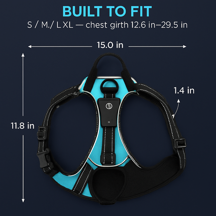 Light Up Dog Harness with Rechargeable LED Lights and Handle
