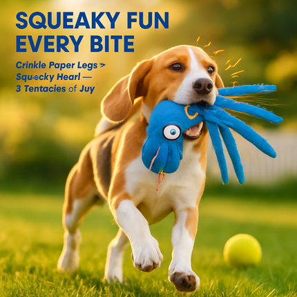 Squeaky Plush Octopus Dog Toy - No-Stuffing Chew Toy