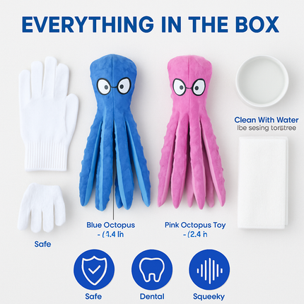Squeaky Plush Octopus Dog Toy - No-Stuffing Chew Toy