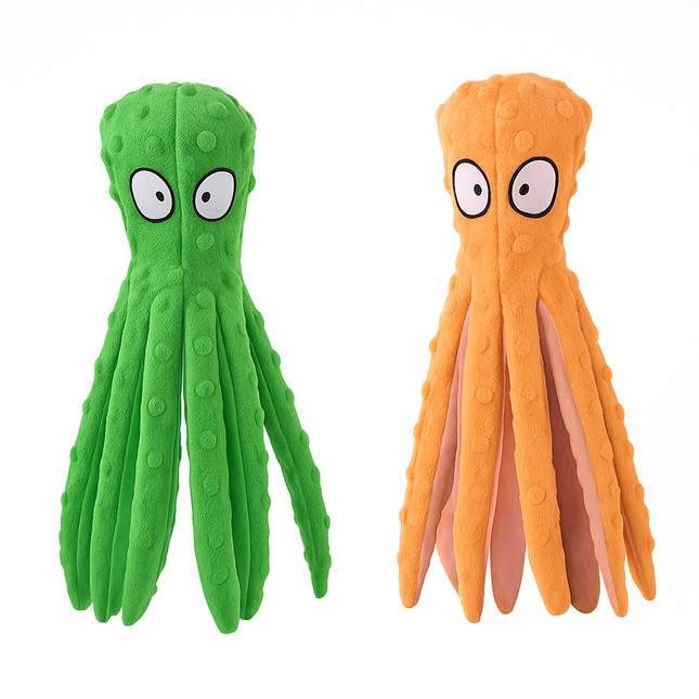 Squeaky Plush Octopus Dog Toy - No-Stuffing Chew Toy