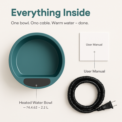 Heated Water Bowl for Dog Cat - Keeps Water Warm Indoors