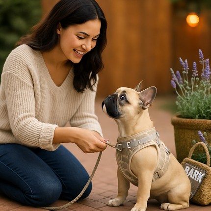 Pet Mesh Harness and Leash Set with Reflective Chest Strap