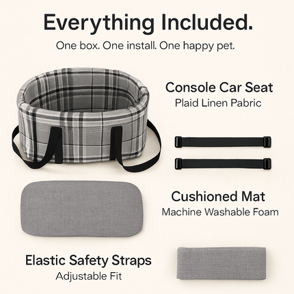 Pet Console Car Seat with Storage Pocket