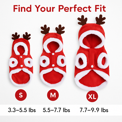 Pet Christmas Santa Claus Reindeer Antlers Costume