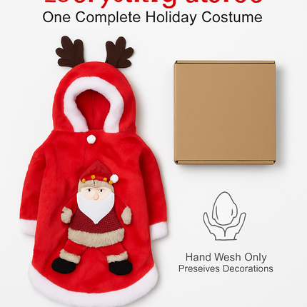 Pet Christmas Santa Claus Reindeer Antlers Costume