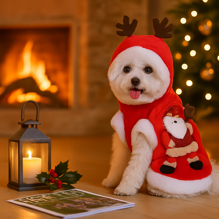 Pet Christmas Santa Claus Reindeer Antlers Costume