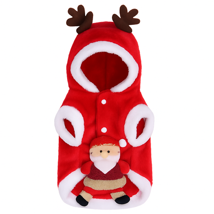 Pet Christmas Santa Claus Reindeer Antlers Costume