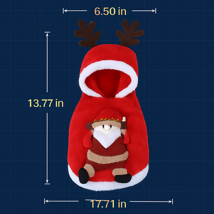 Pet Christmas Santa Claus Reindeer Antlers Costume