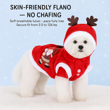 Pet Christmas Santa Claus Reindeer Antlers Costume