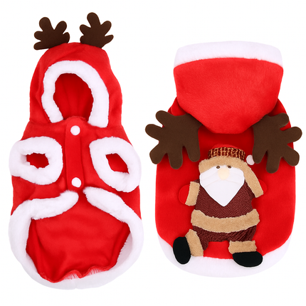 Pet Christmas Santa Claus Reindeer Antlers Costume